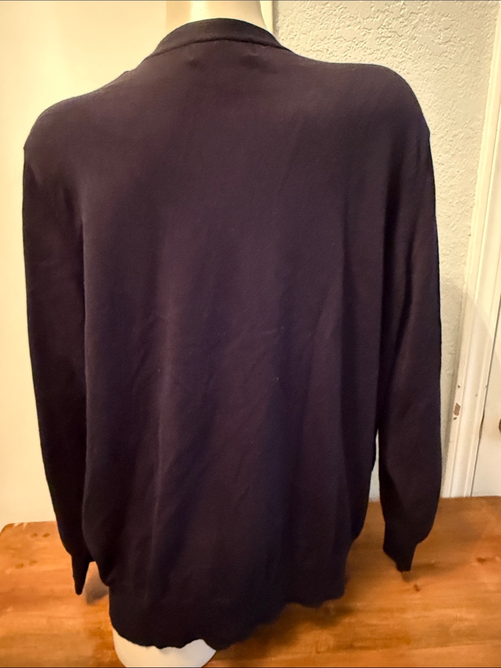 dressbarn Black V-Neck Button-Front Lightweight Cardigan - Picture 5 of 7